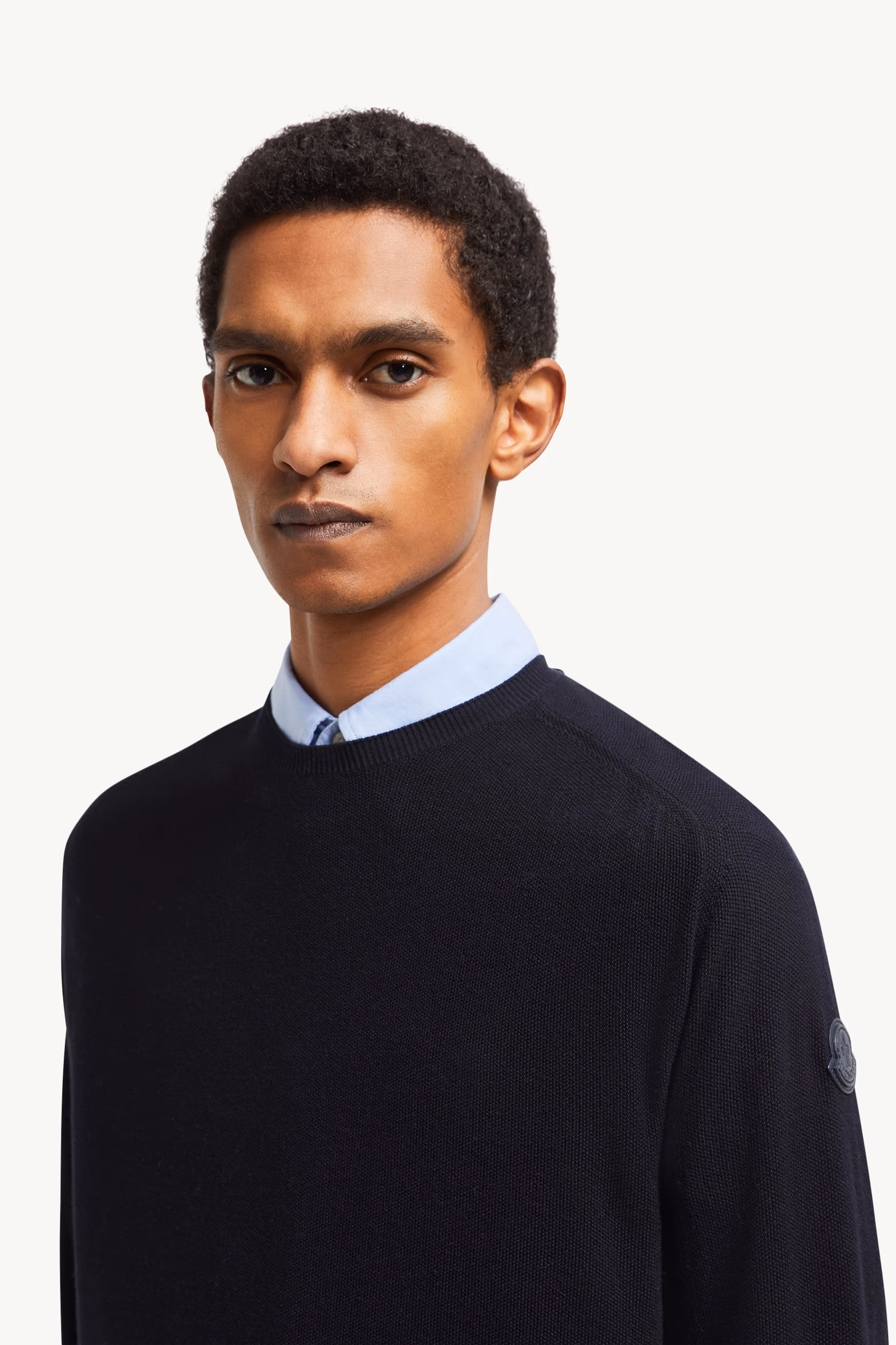 Jersey de algodón y cachemira Hombre Azul oscuro Moncler 4
